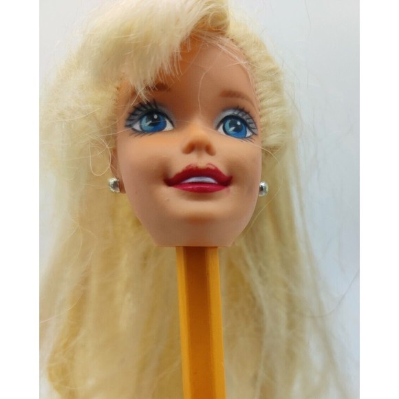 Barbie Head Replacement Doll Repair Replace Blonde Peach Highlights Blue Eyes - Picture 6 of 9
